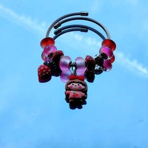 Charming Pink and Red Beaded Bracelet